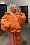 CHENPENG Orange Pleated Puffer Jacket CP20AWJ015